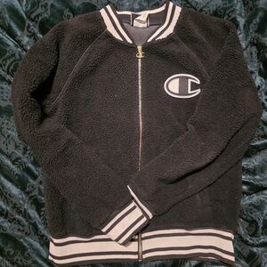 Womens Champion Black Sherpa Jacket